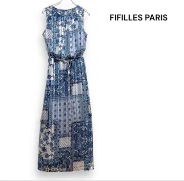 FIFILLES PARIS 슬리브리스 페이즐리 롱 원피스