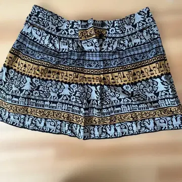 마블슈드 여아 고양이 패턴 플레어 스커트