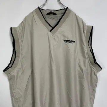 베스트 풀오버 자수 V넥 베이지 XL 23win2