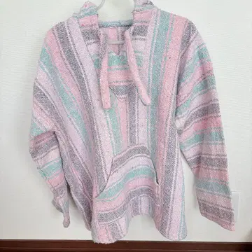 새상품급 스트라이프 후드 부착 후드티 해외 구제 의류 빈티지풍 빅 루즈