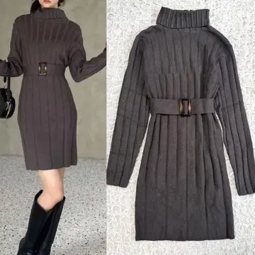 [ 새상품급 ] 리젝시 RESEXXY 와이드 리브 니트 원피스