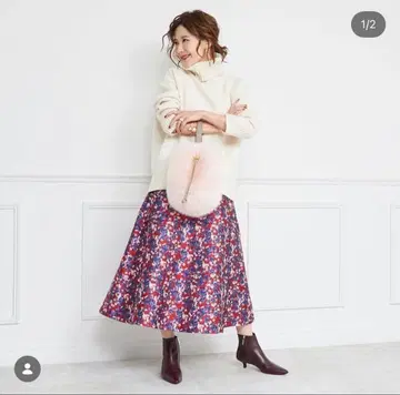 obli 오블리 꽃무늬 스커트 프리 사이즈