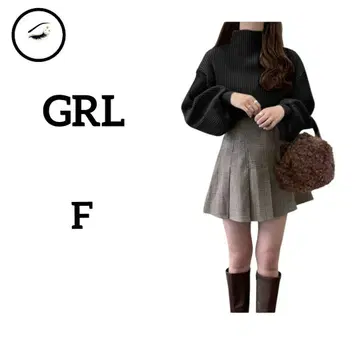 [ 새상품급 ] 그레일 보틀넥 니트 스웨터 F 볼륨 슬리브 블랙 겨울