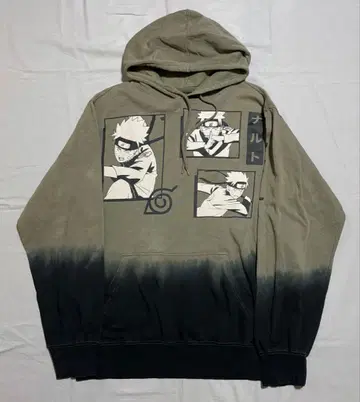 NARUTO 나루토 후드티 그라데이션 그린 블랙 속기모 M