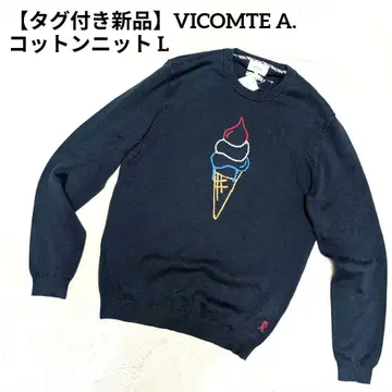 [ 새상품 ] VICOMTE A. 코튼 니트 네이비 L