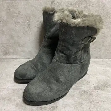 [ 사바사바 ] ( 23 ) 숏부츠 보아 스웨이드 사이드 지퍼 그레이