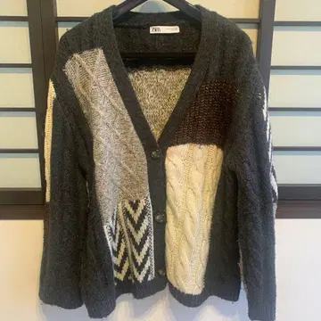 ZARA 패치워크 니트 가디건