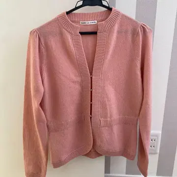 핑크 캐시미어 혼방 가디건