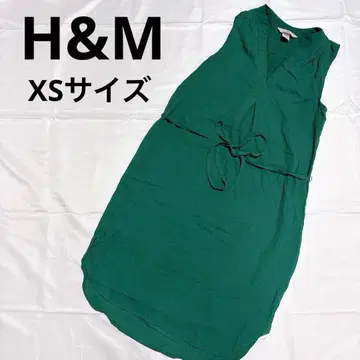 [ 새상품급 ] H&M 슬리브리스 원피스 XS 사이즈 무지 그린