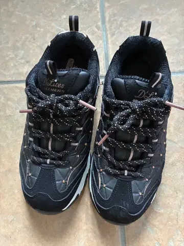 SKECHERS D'Lites 블랙/로즈 골드 스니커즈