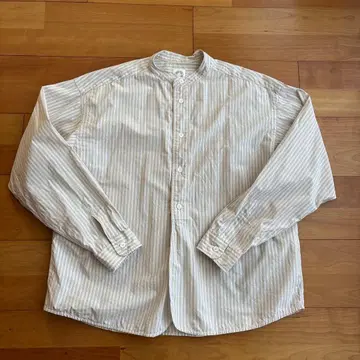 오르치발 밴드 카라 셔츠 스트라이프 ORCIVAL 베이지 스트라이프