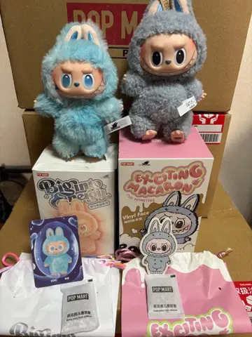 미사용 라부부 에너지 HOPE 파랑 마카롱 파랑 2체 세트 LABUBU