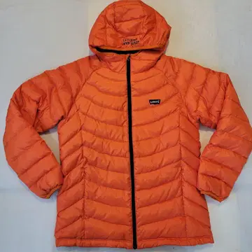 리바이스 후드 부착 다운 자켓 오렌지 여성용 L