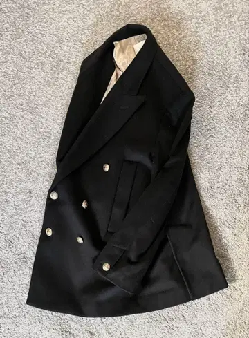 Barena 이탈리아제 더블 골드 버튼 40 울 블랙 자켓 코트