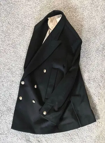 Barena 이탈리아제 더블 골드 버튼 40 울 블랙 자켓 코트