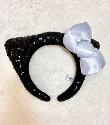 usj 키티 머리띠 스팽글 블랙