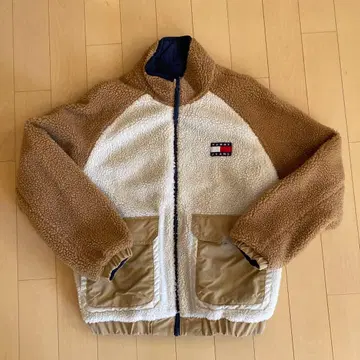 타미진스 보아 자켓 베이지/화이트 리버서블 M