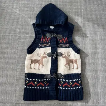 CHILD WOMAN 후드 부착 니트 베스트