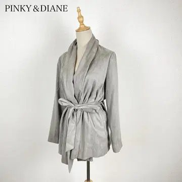 PINKY&DIANE 페이크 스웨이드 가운 자켓 하프 코트