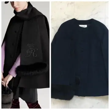 새상품급 Rene 르네 머플러 포함 판초 아우터