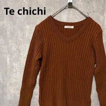 Te chichi V넥 케이블 니트 스웨터 심플 캐주얼
