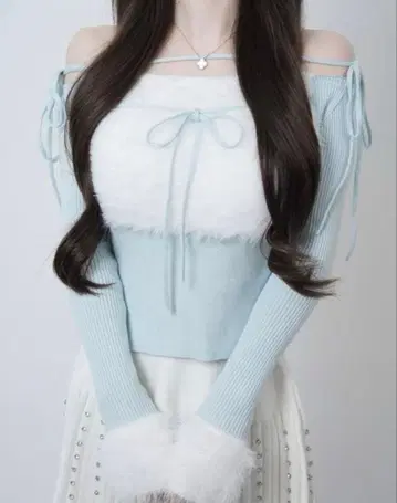 루미뇽 lumignon 리본 버스트 플러피 탑스