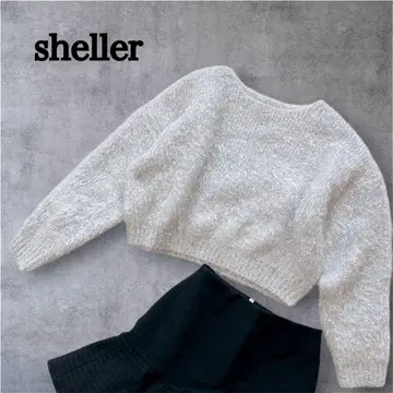 [ 미사용 ] 셰리에 글리터 스웨터 숏 기장 라메 프리 사이즈 실버