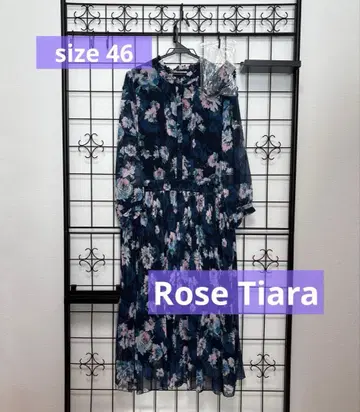 [새상품급] Rose Tiara 네이비 플라워 롱 원피스