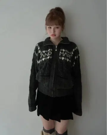 andmary Mary 니트 코위찬 그레이