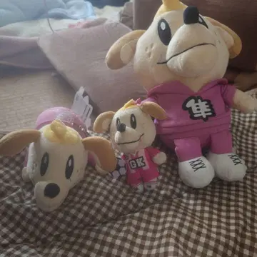 강아지 마스코트 봉제 인형 3체 세트