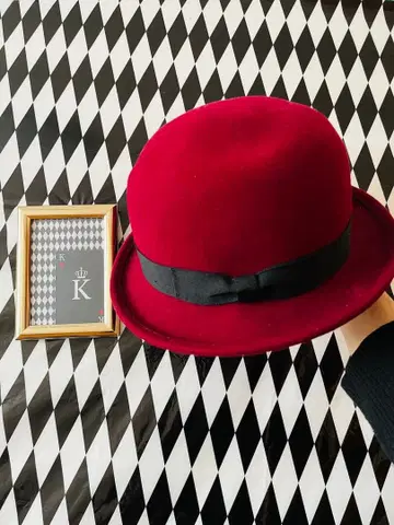버건디 울 펠트 햇