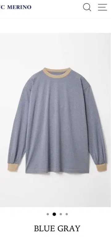 새상품 OCN MERINO 롱 슬리브 BLUE GRAY