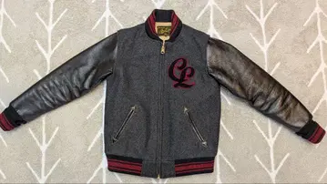 CALEE 칼리 울 가죽 점퍼 바시티 자켓