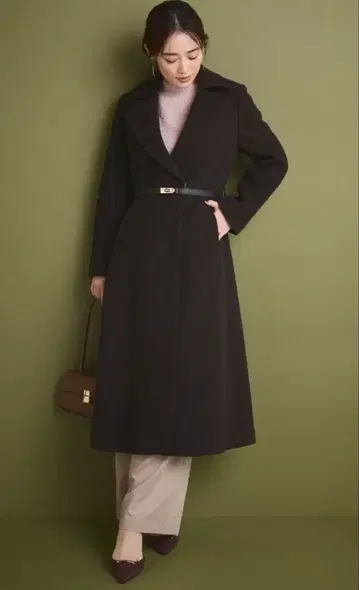 Apuweiser-riche 벨트 부착 롱 체스터 코트