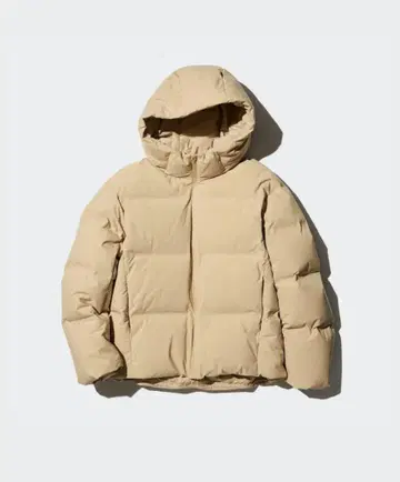 유니클로 심리스 다운 후드티 XL 베이지