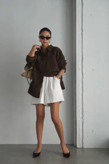 room306 스트라이프 오버 사이즈 셔츠 화이트