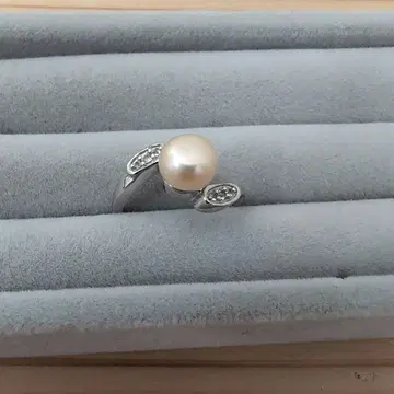 비쥬마무포코 실버 펄 반지