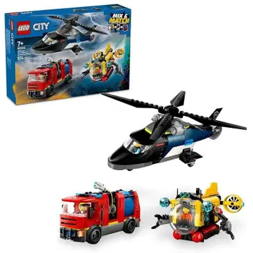 [ 새상품 ] LEGO 60462 헬리콥터 소방차 잠수함 세트