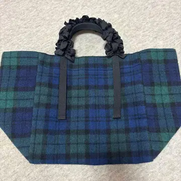 LUDLOW 라들로 그레이프 핸들 토트백 체크 울