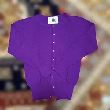 ZUCCA 보라색 버튼 가디건