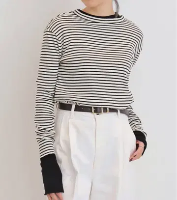 BORDER RIB LONGSLEEVE T-SHIRT