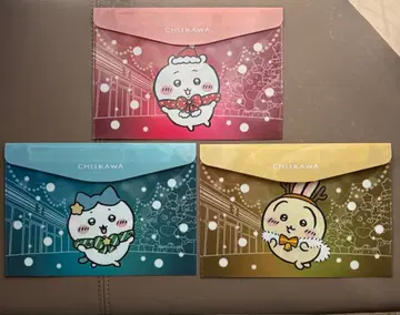 치이카와 (먼작귀) 세븐일레븐 한정판 플랫 파우치 3개 세트 크리스마스