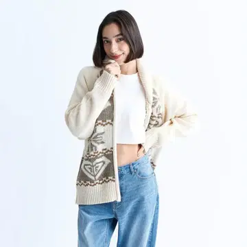 [ 미사용 새상품 ] ROXY 플라워 무늬 코위찬 니트 L