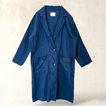 [레트로걸] 체스터 코트 겉옷 M 네이비 마 혼방 봄/가을 사양 심플