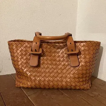 SAZABY 사자비 가죽 뜨개질 인트레차트 토트백