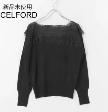 미사용 CELFORD 레이스 니트 풀오버