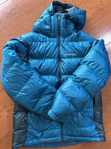 [미사용에 가까움] montbell 후드 부착 다운 자켓 파랑