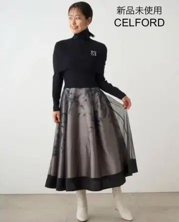 미사용 CELFORD 터틀 케이프 포함 도킹 원피스