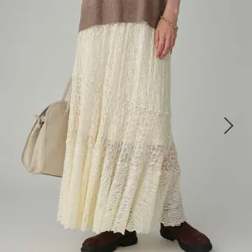 BABYLONE 시어 레이스 머메이드 스커트