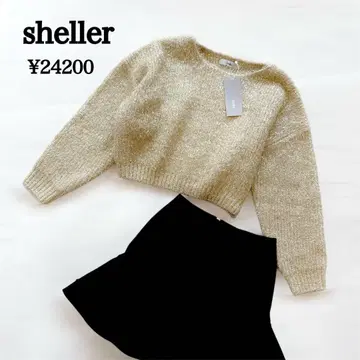 [택 포함 새상품] sheller 세미 크롭 글리터 스웨터 니트 F